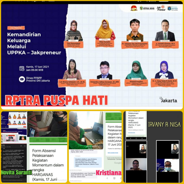 Webinar Kemandirian Keluarga Melalui UPPKA_JakPreneur_Dinas PPAPP DKI Jakarta_Rptra Puspa Hati_17 Juni 2021