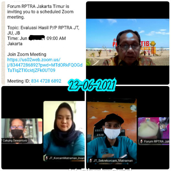 Zoom Meeting_Pertin Sekretaris_Rptra Kelurahn Utan Kayu Selatan_23 Juni 2021