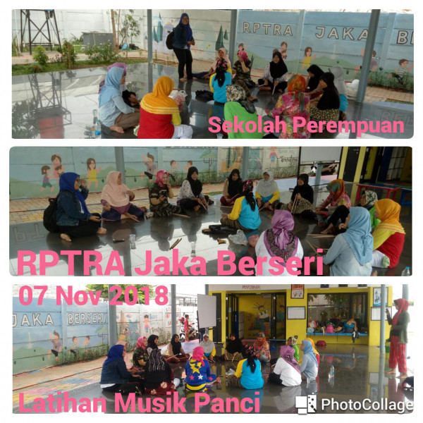 latihan musik panci dari sekolah perempuan