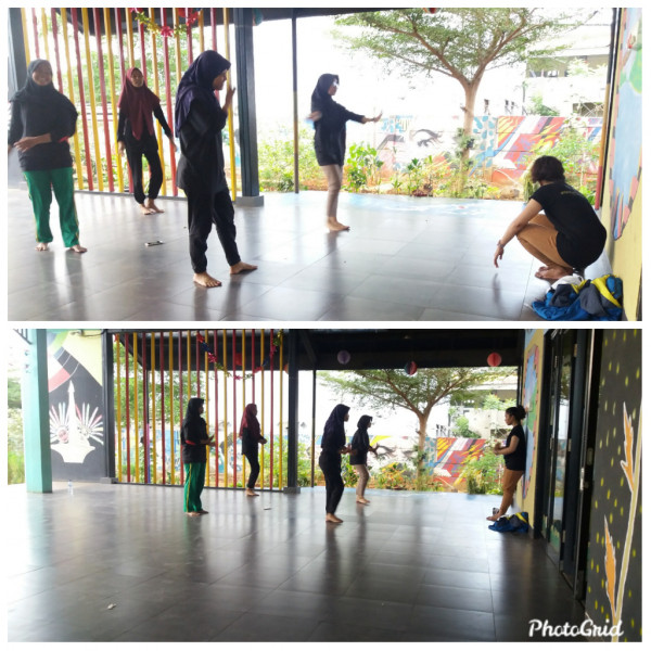 Latihan menari Lenggang Nyai