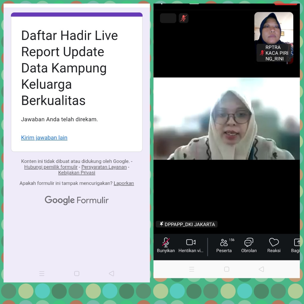 ZOOM LIVE REPORT KAMPUNG KB DAN PENCEGAHAN TPPO