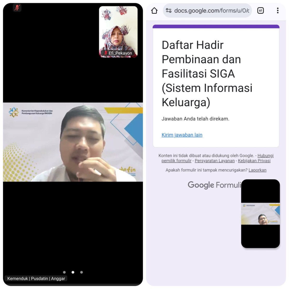 ZOOM PEMBINAAN DAN FASILITASI SIGA