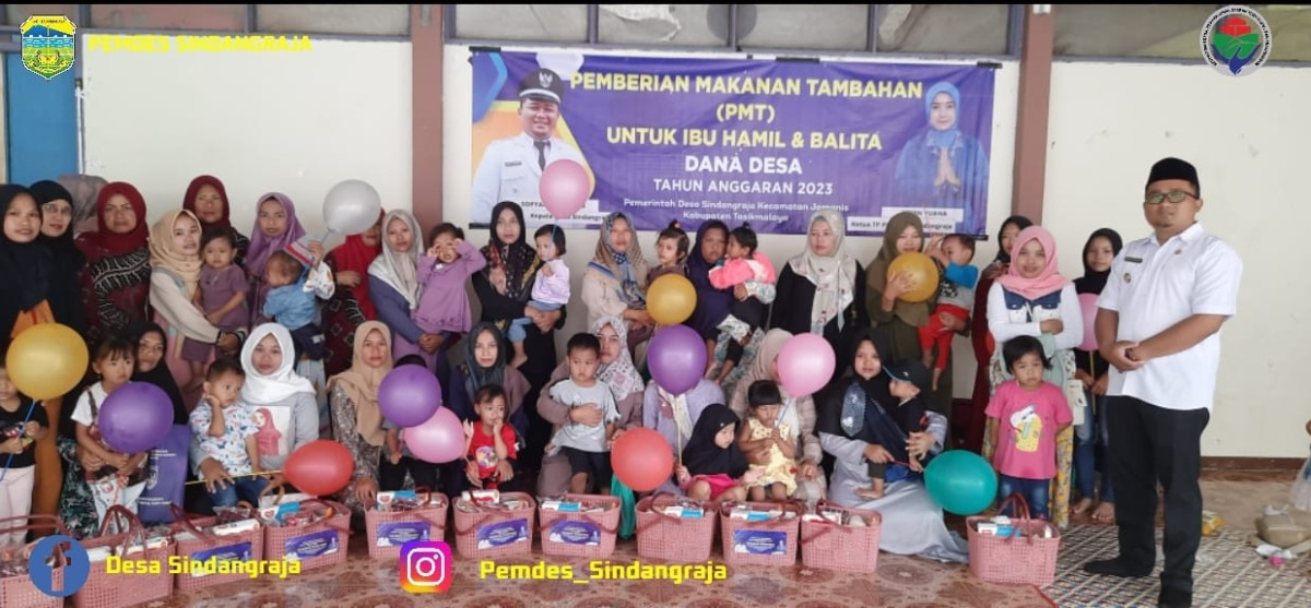 April, PEmberian Makanan Tambahan untuk balita stunting di DEsa Sindangraja bertempat di Kp.Nyalindung