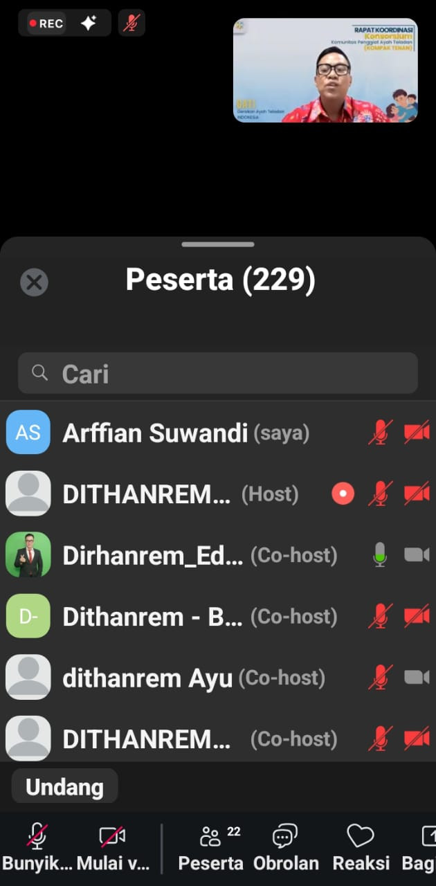 Rapat Koordinasi Pembentukan Konsorsium Gerakan Ayah Teladan Indonesia (GATI) kpd seluruh provinsi dan komunitas ayah