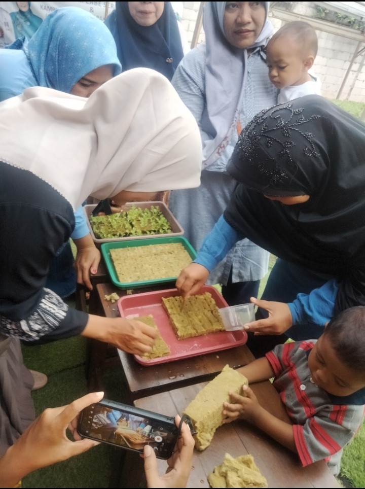 Penyemaian bibit sayuran bersama ibu balita stunting