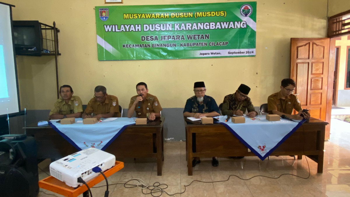 Kegiatan musyawarah dusun karang bawang dengan dusun cengkorehdesa Jepara wetan