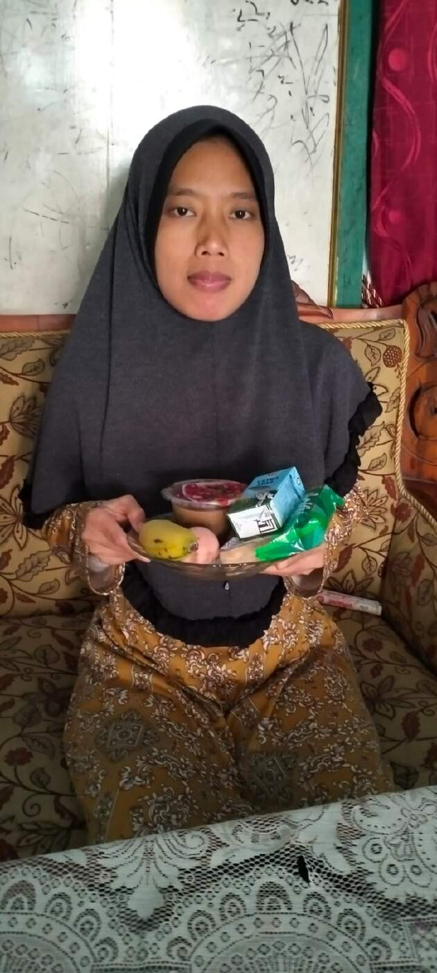 PMT Ibu Hamil KEK Hari Ke-11 dengan menu Bubur Kacang Hijau, Susu, Telur Ayam Rebus, dan Pisang Ambon.