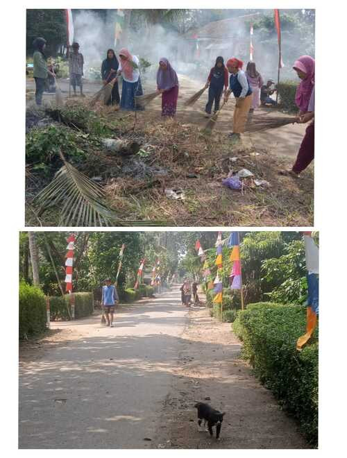 Kerja bakti lingkungan menyambut HUT RI ke 80