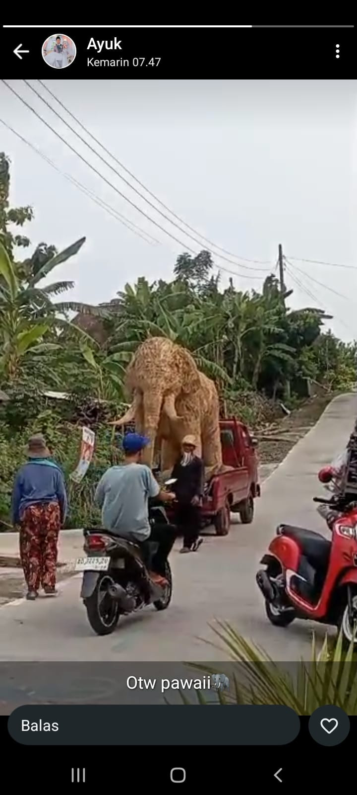 Gajah Purba hasil karya RT 14