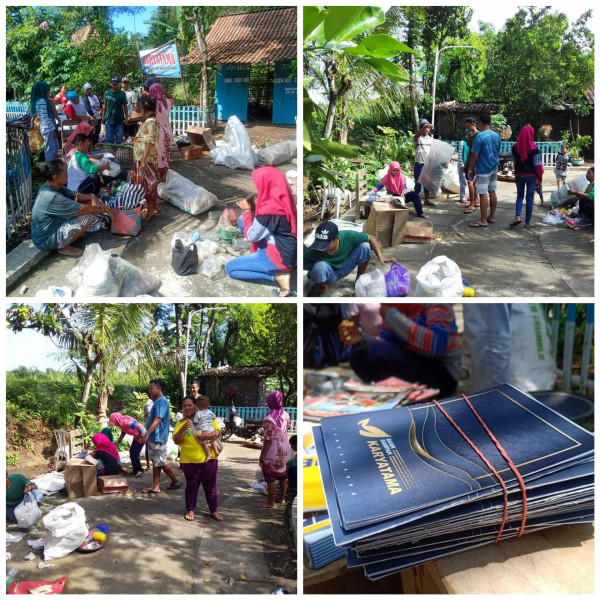 Menabung sampah di bank sampah karya tama kampung kb barayatama desa juwok kecamatan sukodono 