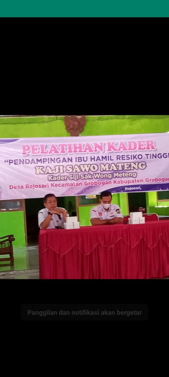 pelatihan kader " kaji sawo mateng" Desa Rejosari Bulan juli 2022
