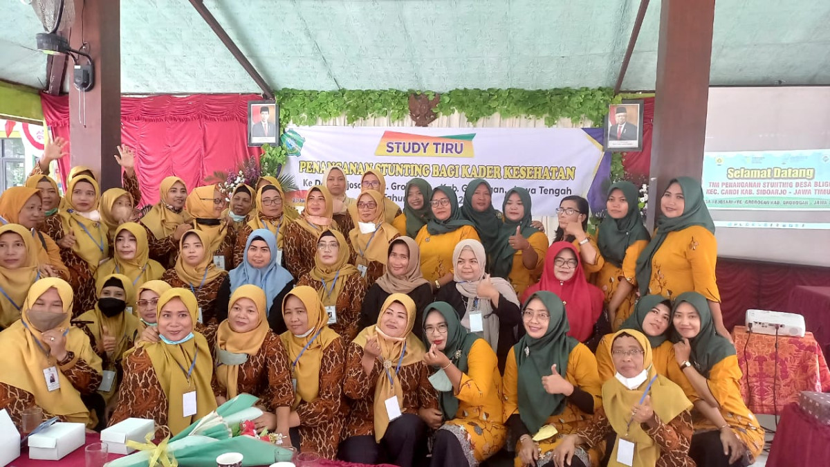 Studi tiru  penanganan stunting bagi kader kesehatan dari desa bligo kec.sidoarjo Jawa timur bulan Juli 2022