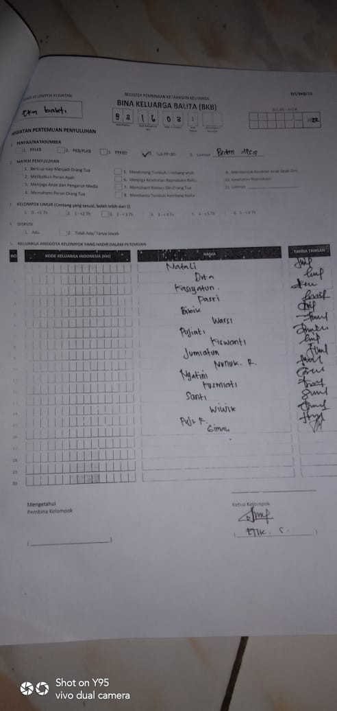 Daftar hadir posyandu balita