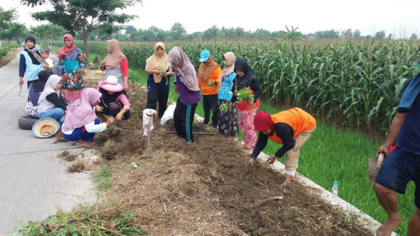 Kerja bakti pembuatan Taman Desa