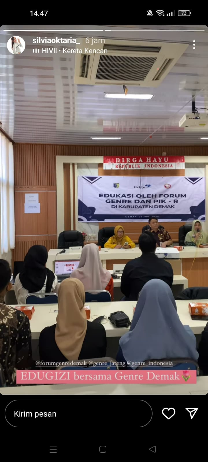 EDUKASI OLEH FORUM GENRE DAN PIK-R