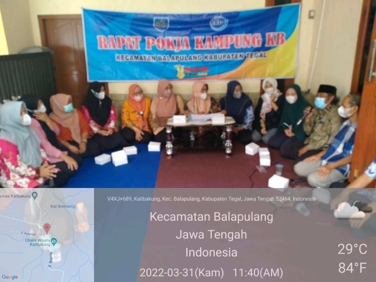 Pertemuan Kelompok Kerja kampung KB Desa kalibakung Kecamatan Balapulang