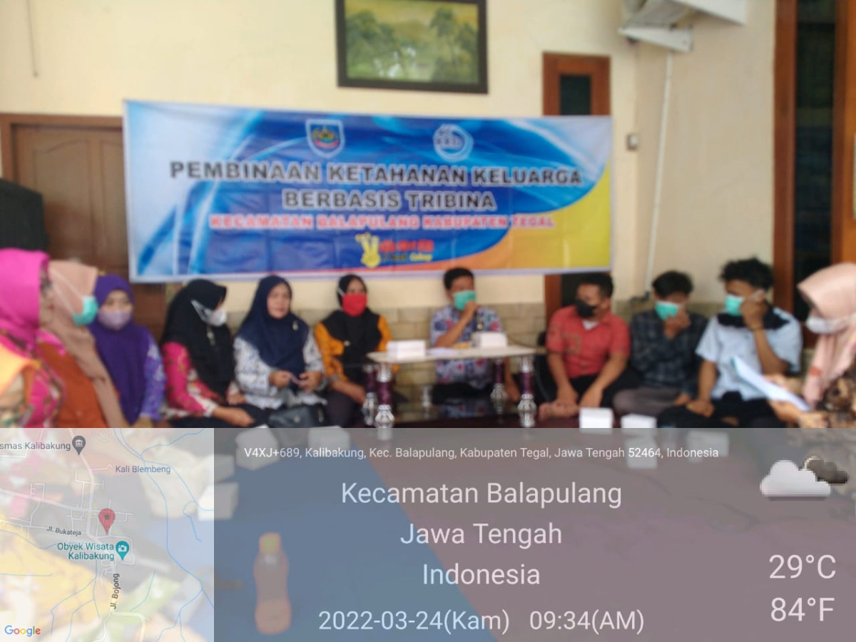 Pertemuan Ketahanan Keluarga Berbasis Tribina di kampung KB Desa kalibakung Kecamatan Balapulang