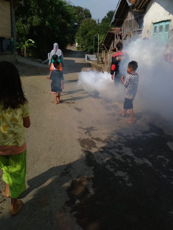 Petugas melakukan fogging di wilayah RW 5