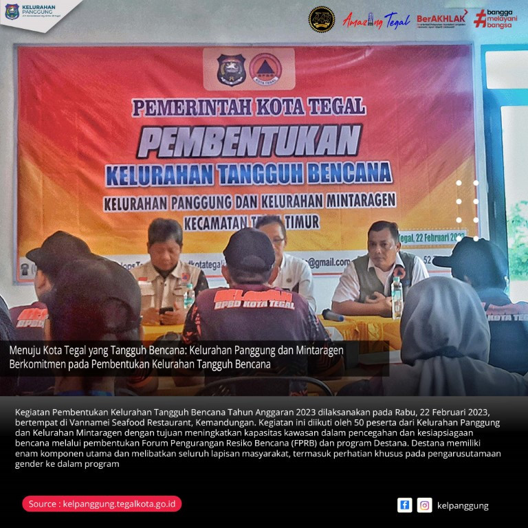 Partisipasi Masyarakat Kelurahan Panggung Ditingkatkan Melalui Program Kelurahan Tangguh Bencana di Kota Tegal