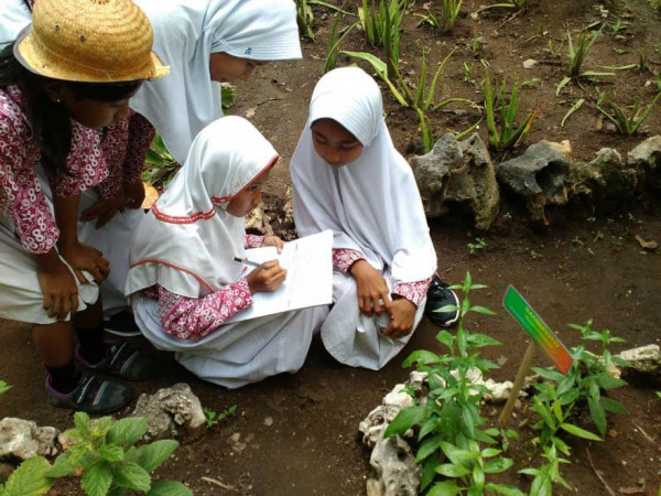 SD N Widoro Belajar sambil Bermain di Kampoeng Jampi Kampung KB Desa Sendangsari