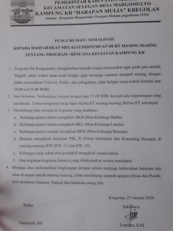 Sosialisasi program kerja 