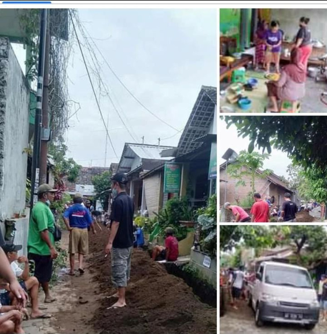 Kerja bakti warga membuat saluran air hujan diwilayah gorongan