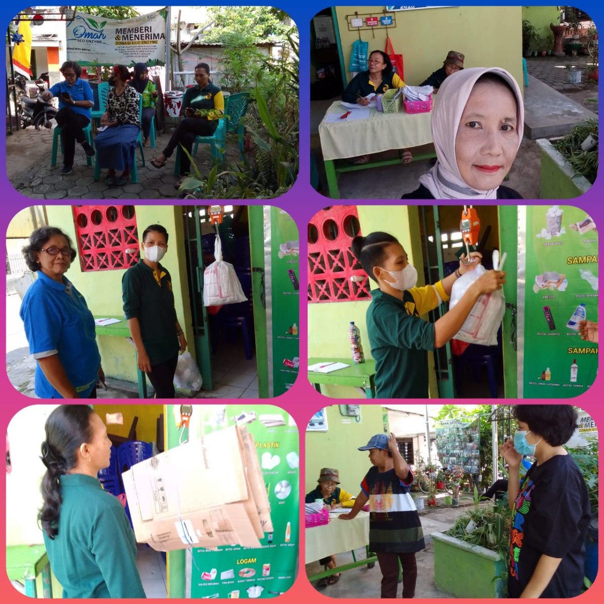 setiap Minggu bank sampah apel pemilahan dan menerima setoran sampah dari nasabah