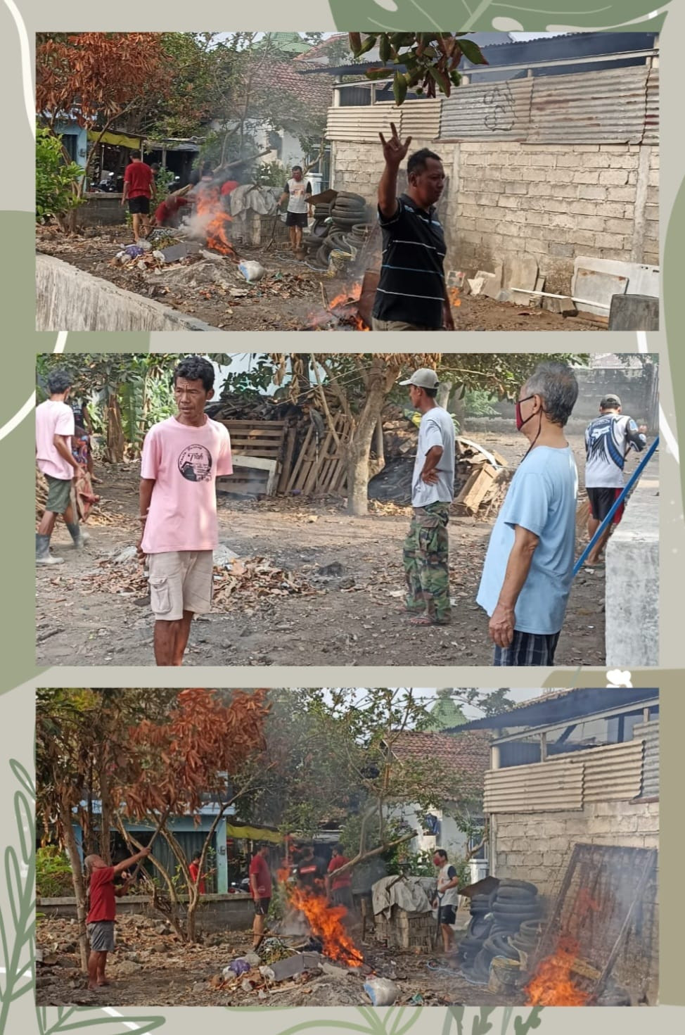 kegiatan kerja bakti bersih kampung bertempat di pekarangan rumah Bapak Tukijo salah satu warga RT05 (penyandang disabilitas)