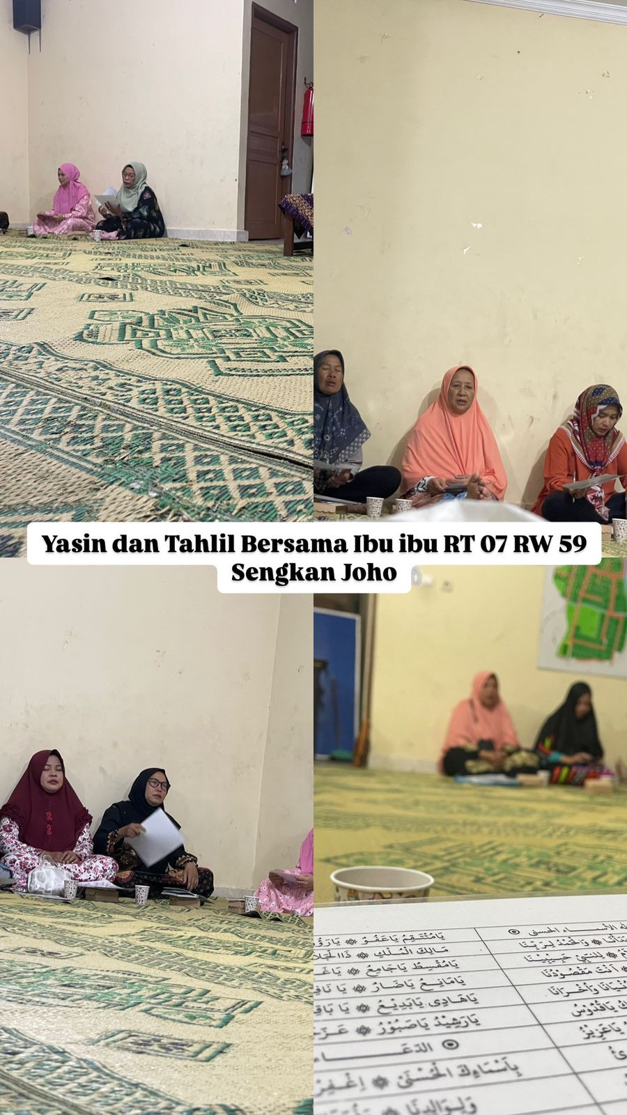Yasinan dan Tahlil Doa Bersama Ibu Ibu Muslimah Sengkan Padukuhan Joho