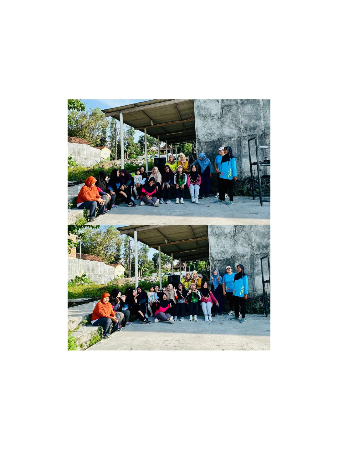 kegiatan senam dengan peserta 15 orang