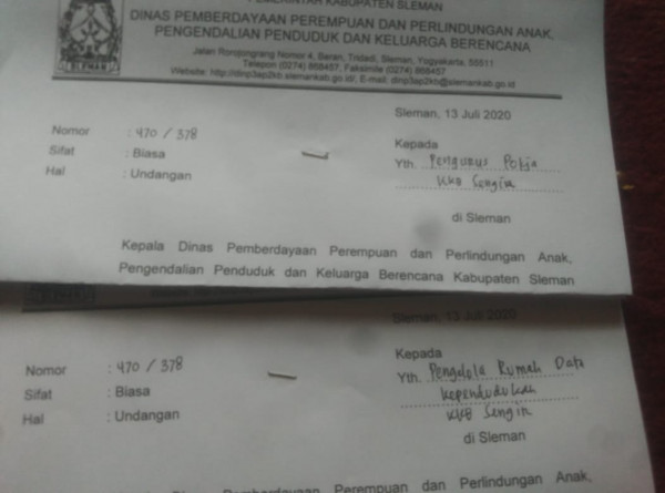 Menerima Surat Undangan Pembinaan Pokja KKB dan RDK KKB Tanggal 14 Juli 2020