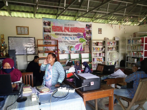 Monitor Kegiatan Perpustakaan Desa Sumberharjo_Kunjungan DPK Sleman_Pendampingan Akreditasi Perpustakaan