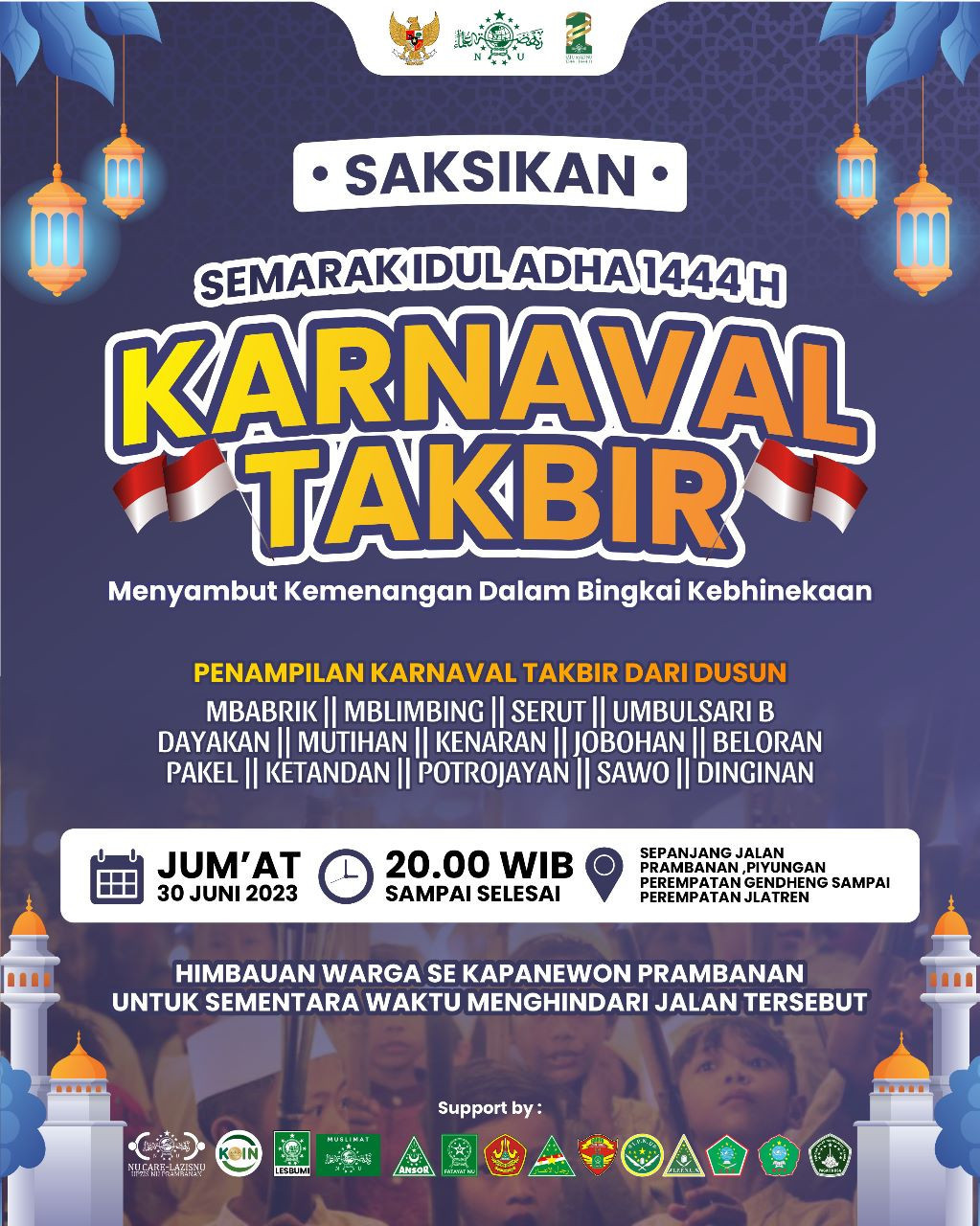 Kampung KB Sumberharjo Prambanan_karnaval takbir prambanan sleman_seksi agama