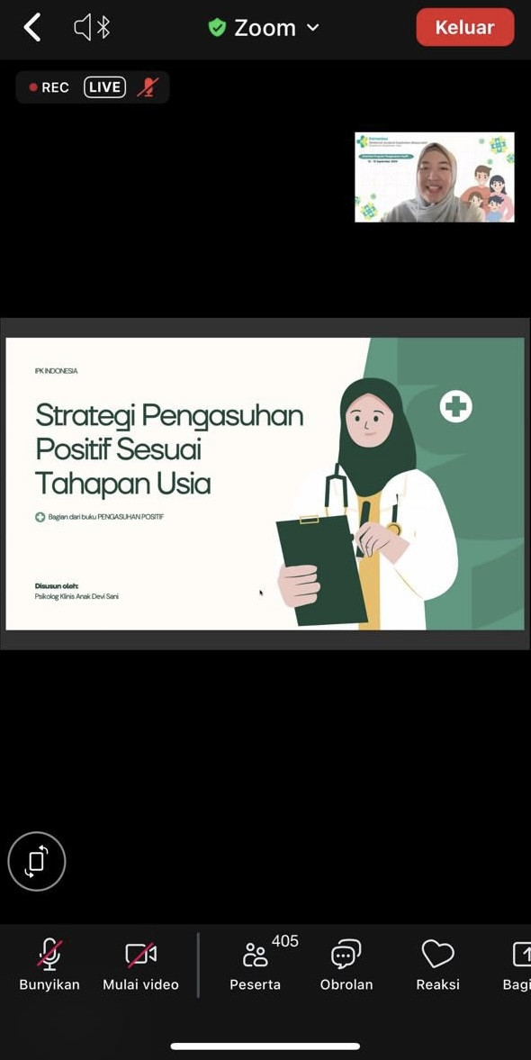 Kader Sempu Mengikuti Webinar Orientasi Program Pengasuhan Positif Bagi Kader Melalui Aplikasi Zoom Hari Kedua