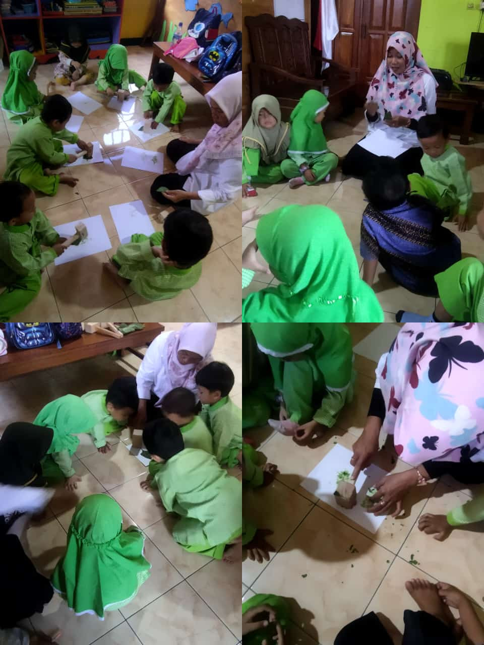 Belajar membatik dan mengenal batik murid PAUD sps kemuning padukuhan Tegalsari