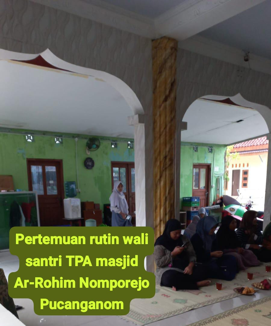 Pertemuan Rutin wali santri TPA nomporejo pucanganom