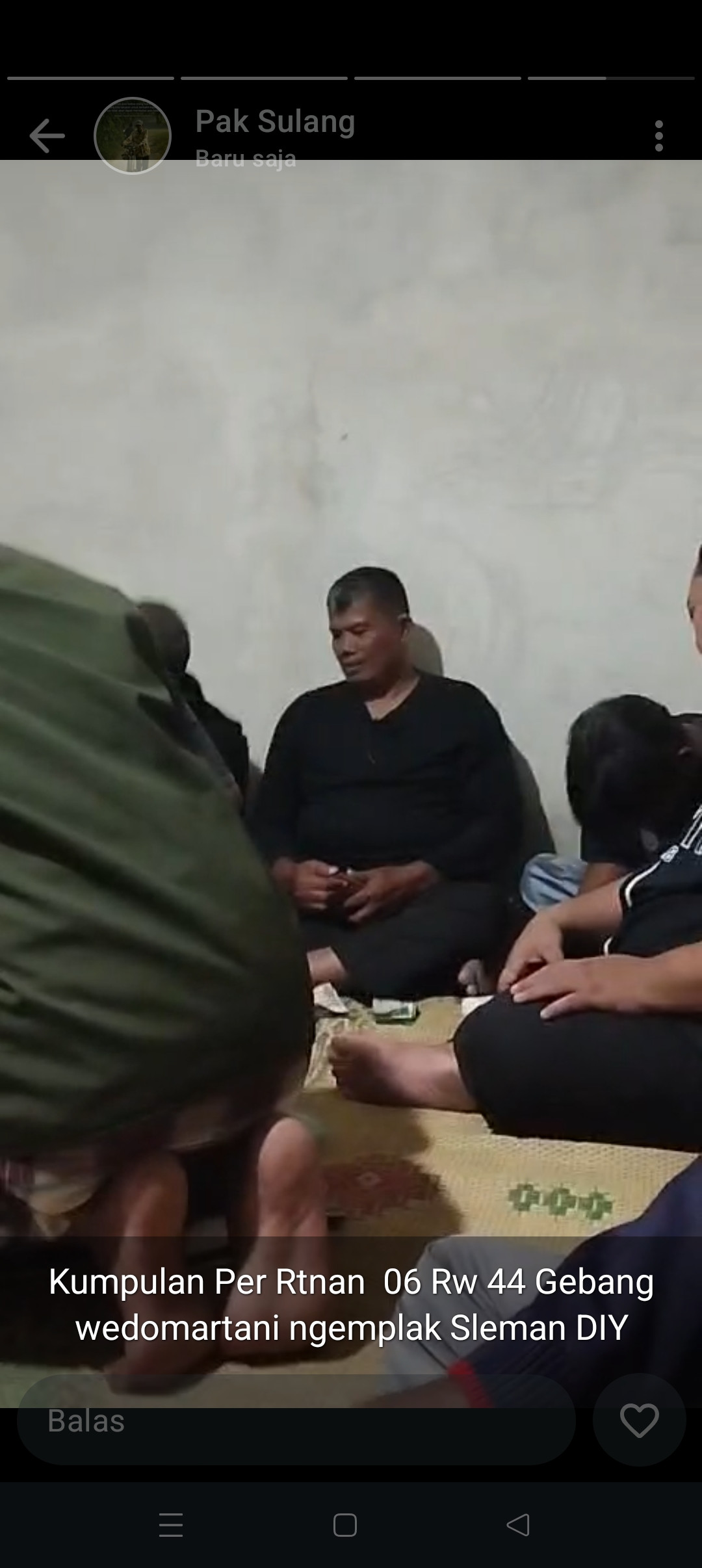 Kegiatan rutinan kumpulan setiap malam kamis pahing di gebang jetis wedomartani