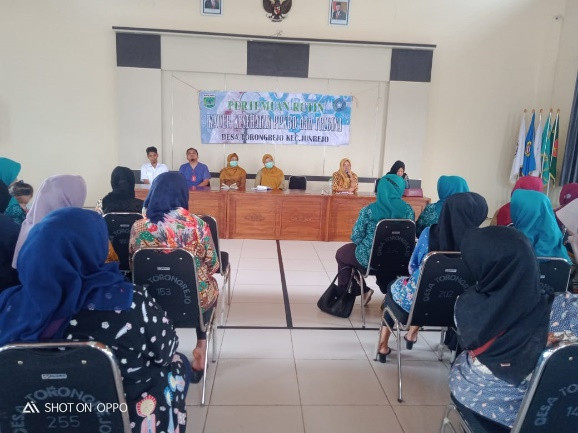 Pertemuan rutin PKK, PPKBD dan SUB , TRIBINA