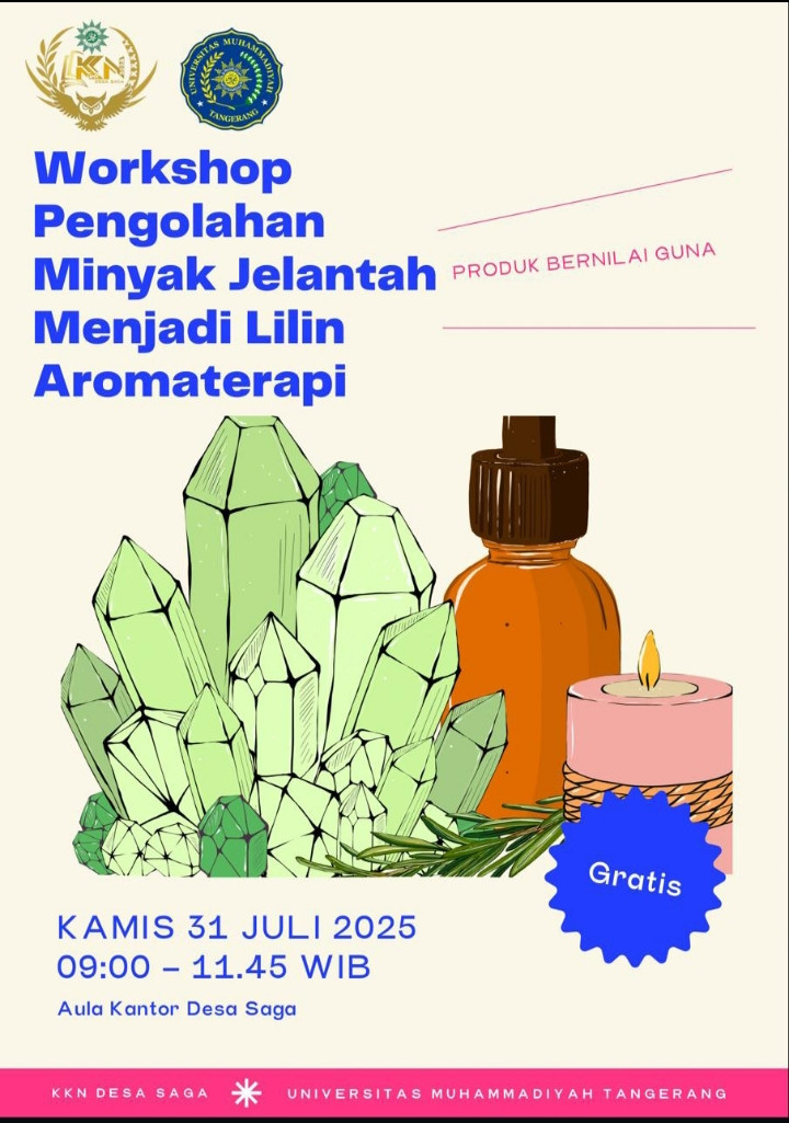 Workshop pengolahan limbah jelantah jadi lilin aromaterapi