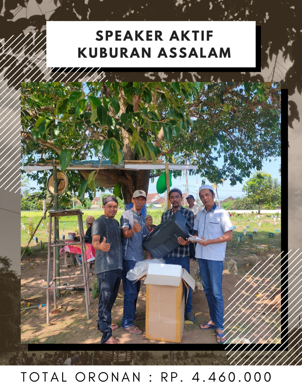 Penyerahan Satu Paket Alat Komunikasi Berupa Sound / Speaker Aktif  Kuburan Assalam
