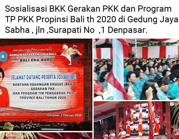 Sosialisasi BKK Gerakan PKK dan Program TP PKK Provinsi Bali