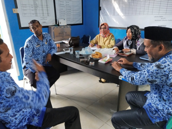 Evaluasi dilakukan oleh Camat Labuhan badas,Kabid KB dan Kabid K3 DP2KBP3A Kabupaten Sumbawa