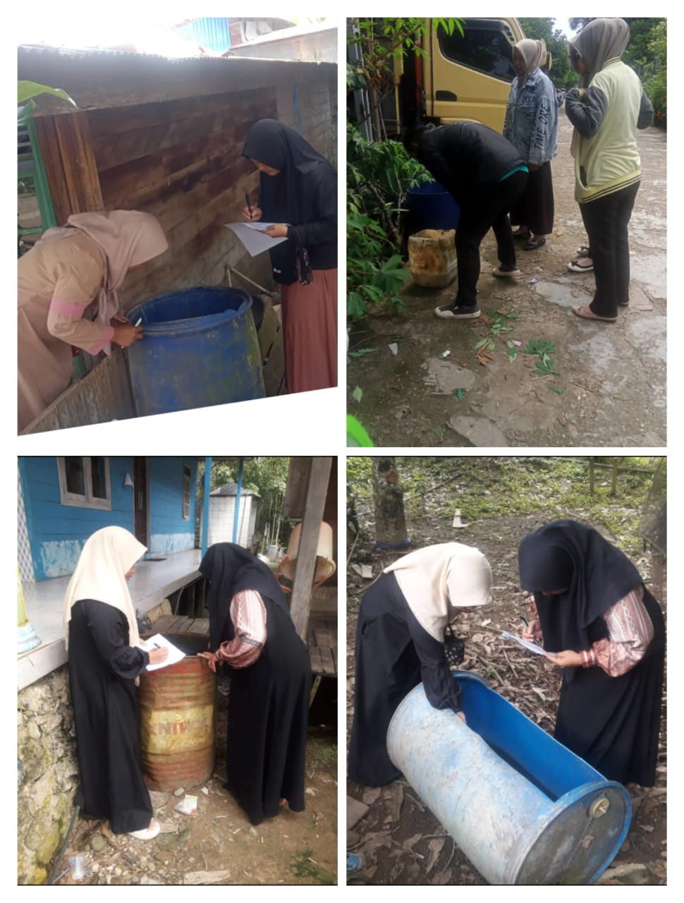 Survei jentik nyamuk kader bersama petugas PKM guntung