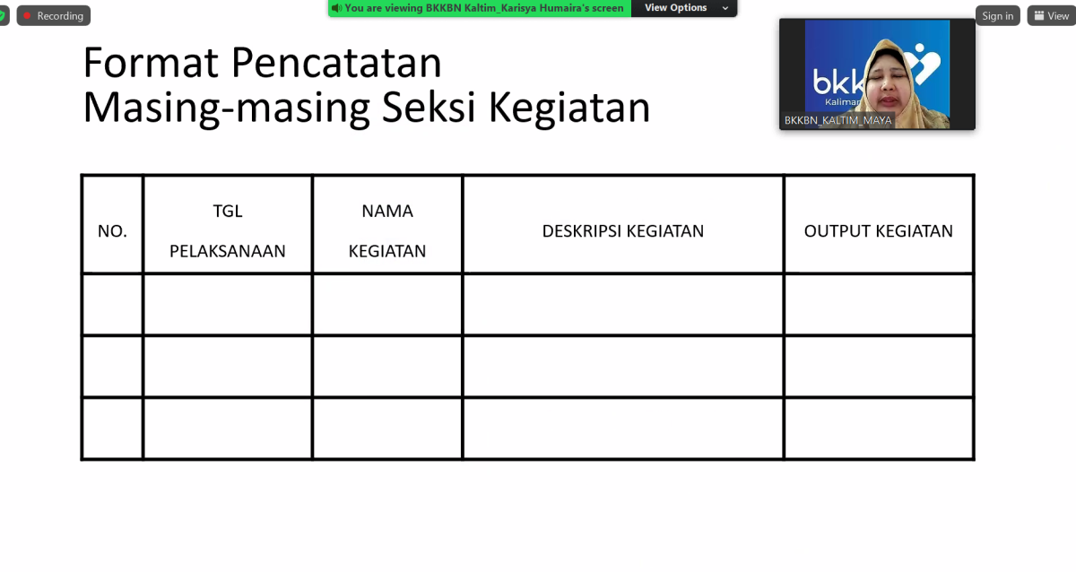 penguatan data capaian updating website kampung KB