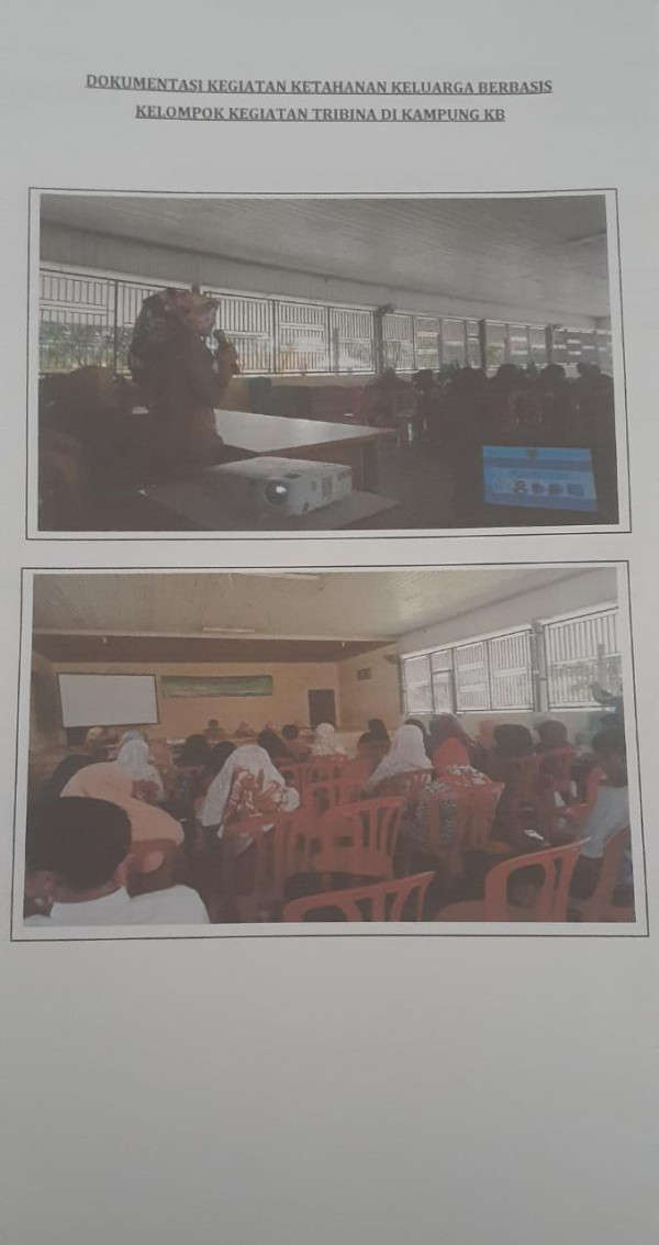 PROGRAM BINA KETAHANAN KELUARGA SEJAHTERA OPRASIONAL KETAHANAN BERBASIS KELOMPOK KEGITAN TRIBINA DIKAMPUNG KB LESTARI JAYA