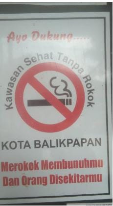 Himbauan untuk tidak merokok di sembarang tempat