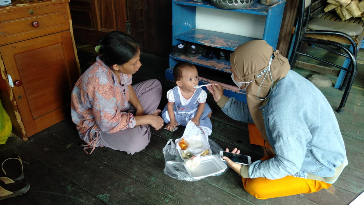 hari ke 12 pemberian makanan tambahan baduta(bawah dua tahun) bantuan Badan Amil Zakat Nasional Provinsi Kalimantan Timur