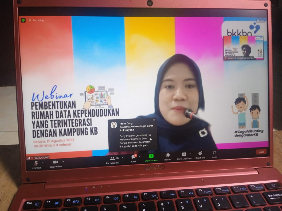 webinar pembentukan rumah data kependudukan yang terintegrasi dengan kampun KB