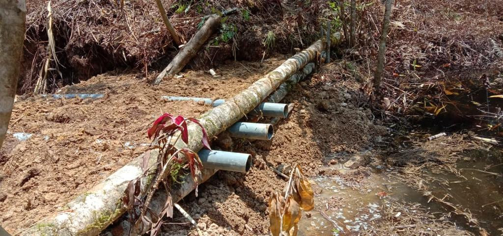 kerja bakti bersama warga kampung KB untuk melepas bibit Ikan Mujair