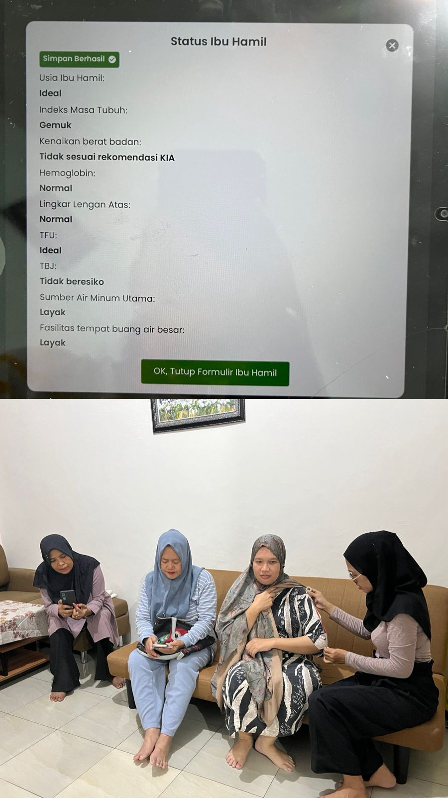 Pendampingan Bumil oleh TPK Tim 1